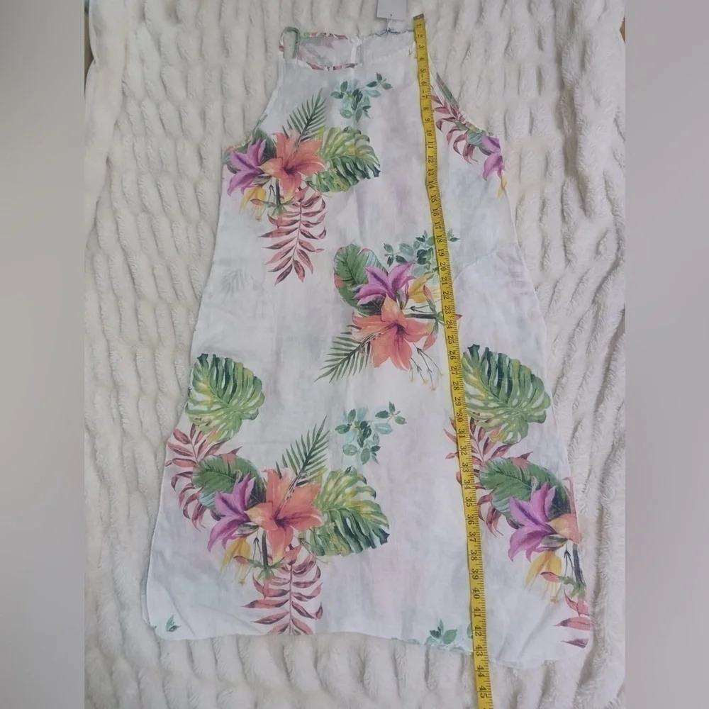 NWT LUNGO L’ARNO Women’s 100% Linen Floral Dress NEW - Picture 16 of 16